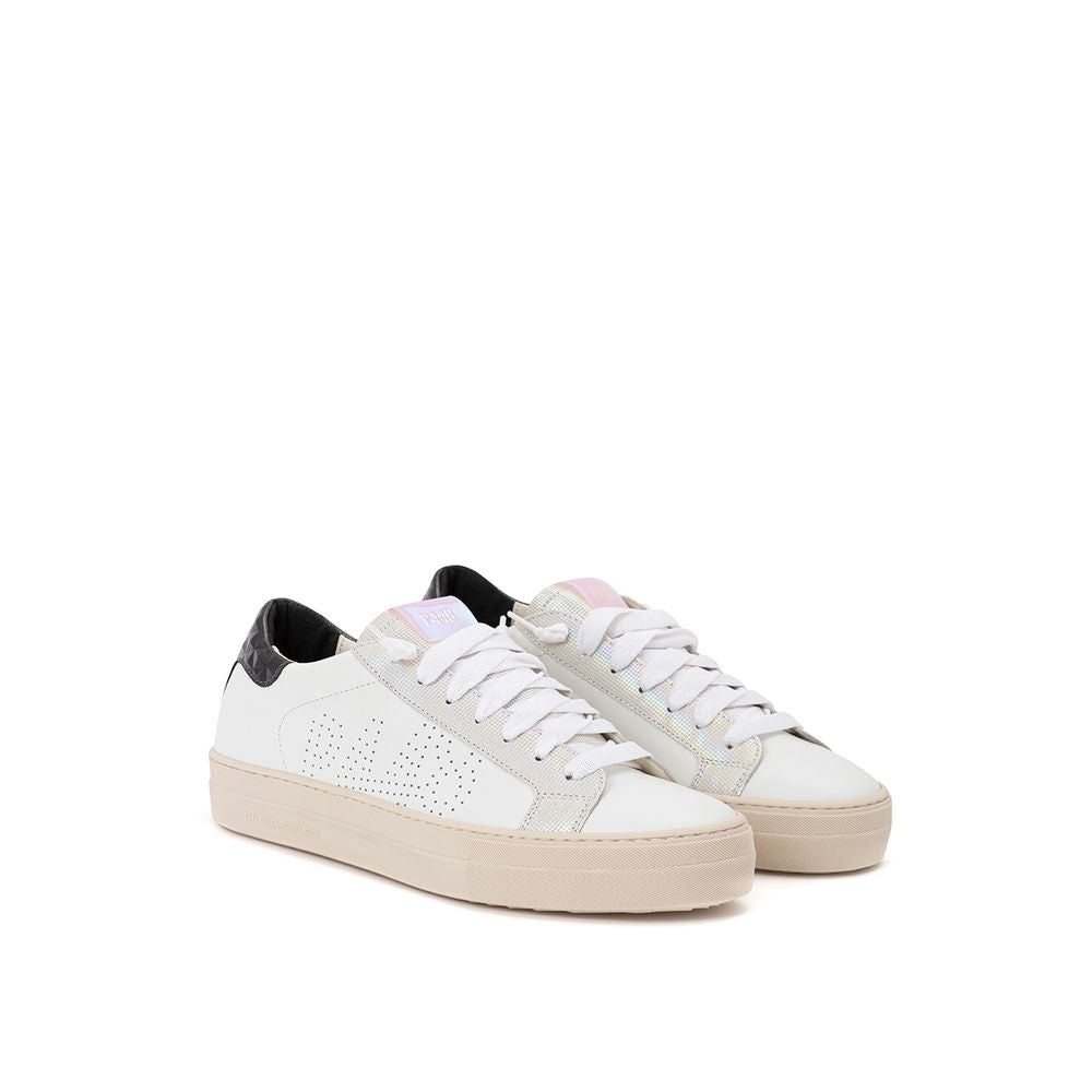 P448 White Leather Low Top Sneakers