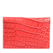 Dolce & Gabbana Red Exotic Leather Logo Plaque Card Holder Wallet