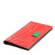 Dolce & Gabbana Red Exotic Leather Logo Plaque Card Holder Wallet