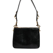 Τσάντα Clutch Dolce & Gabbana Μαύρο Εξωτικό Δέρμα Ώμου με Λουρί