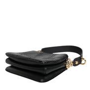 Τσάντα Clutch Dolce & Gabbana Μαύρο Εξωτικό Δέρμα Ώμου με Λουρί