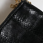 Τσάντα Clutch Dolce & Gabbana Μαύρο Εξωτικό Δέρμα Ώμου με Λουρί