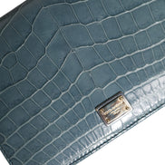 Dolce & Gabbana Green Exotic Leather DG Plaque Crossbody Mini Bag