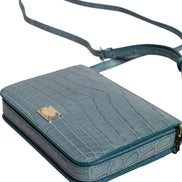 Dolce & Gabbana Green Exotic Leather DG Plaque Crossbody Mini Bag