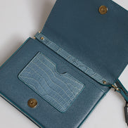 Dolce & Gabbana Green Exotic Leather DG Plaque Crossbody Mini Bag