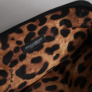 Dolce & Gabbana Blue DG Logo Print Clutch Zip Borse Pouch Bag