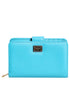 Dolce & Gabbana Light Blue Leather Bifold Continental Clutch Wallet