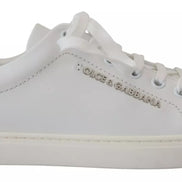 Dolce & Gabbana White Classic Sneakers Women Leather Shoes