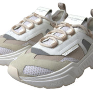 Dolce & Gabbana Sneakers White Beige Leather Sport DAYMASTER Shoes