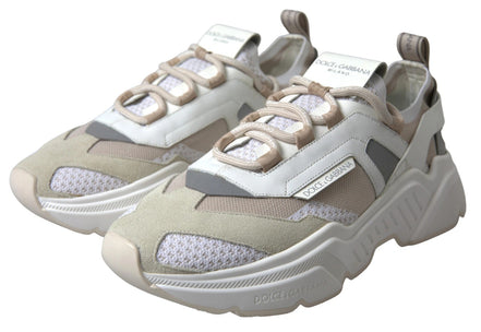 Dolce & Gabbana Sneakers White Beige Leather Sport DAYMASTER Shoes