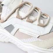 Dolce & Gabbana Sneakers White Beige Leather Sport DAYMASTER Shoes