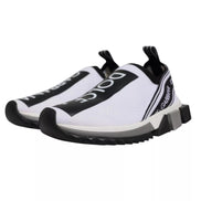 Dolce & Gabbana White Black Slip On Sorrento Sneakers Shoes