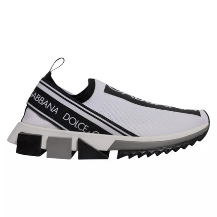 Dolce & Gabbana Άσπρα Μαύρα Slip On Παπούτσια Sorrento Sneakers