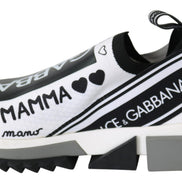 Dolce & Gabbana White Black Slip On Sorrento Sneakers