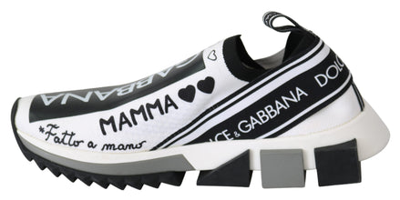Dolce & Gabbana Sorrento Sneakers σε Λευκό και Μαύρο χωρίς Κορδόνια