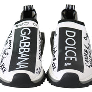 Dolce & Gabbana White Black Slip On Sorrento Sneakers