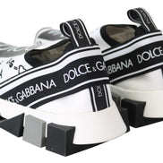 Dolce & Gabbana White Black Slip On Sorrento Sneakers