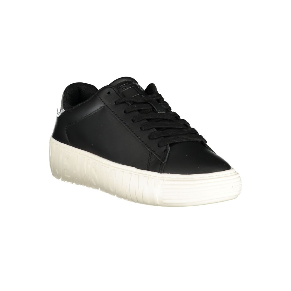 Γυναικεία αθλητικά παπούτσια Tommy Hilfiger Black από δέρμα