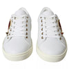 Dolce & Gabbana Λευκά Sneakers από Δέρμα με Χρυσή και Κόκκινη Καρδιά