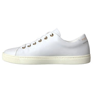 Dolce & Gabbana Λευκά Sneakers από Δέρμα με Χρυσή και Κόκκινη Καρδιά