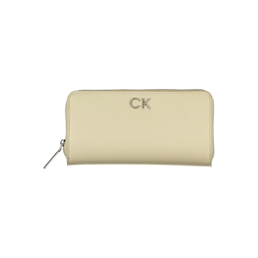 Calvin Klein Γυναικείο Πορτοφόλι Μπεζ Πολυουρεθάνης