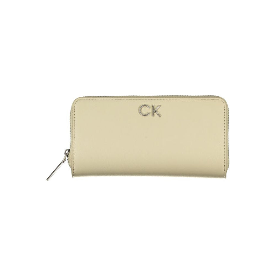Calvin Klein Γυναικείο Πορτοφόλι Μπεζ Πολυουρεθάνης