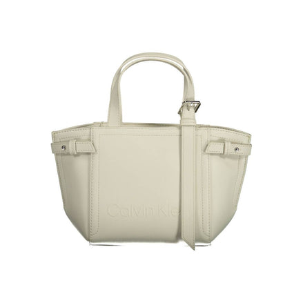 Τσάντα Χειρός Γυναικεία Calvin Klein Bianco Πολυεστέρας