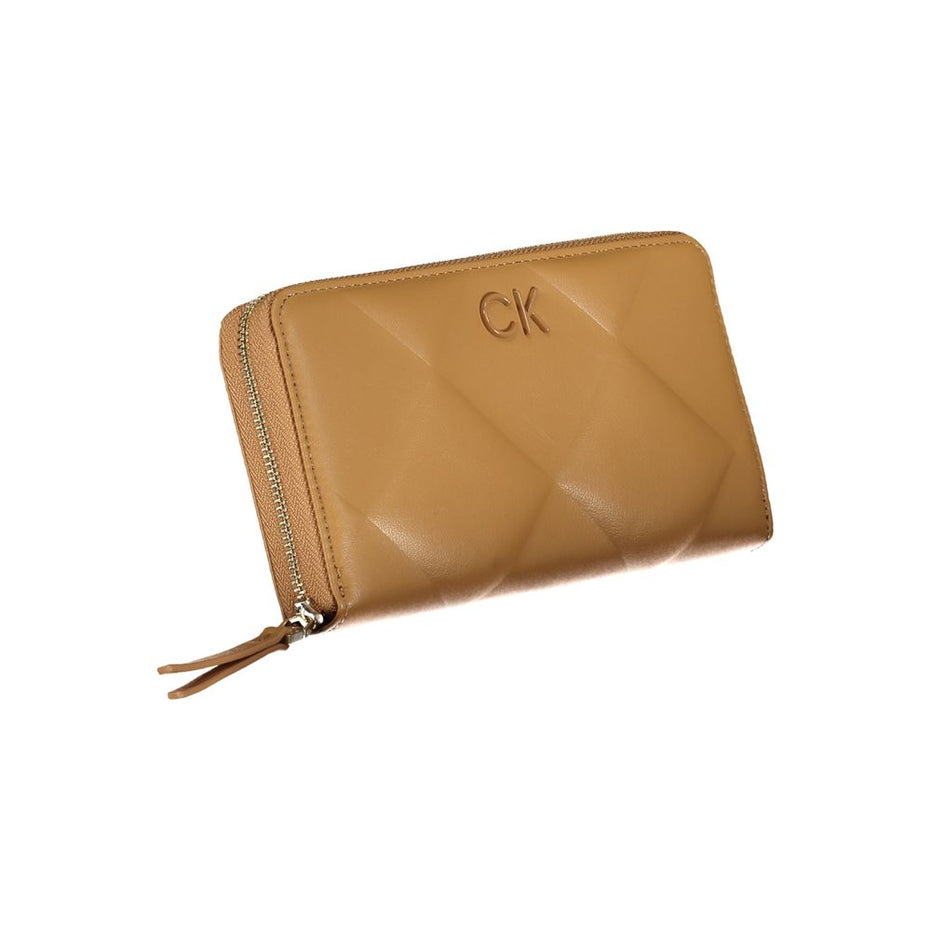 Calvin Klein Γυναικείο Πορτοφόλι από Καφέ Πολυουρεθάνη