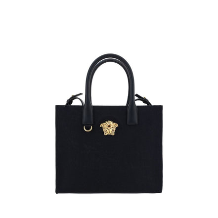 Versace Μαύρη Τσάντα Ώμου από Βαμβάκι