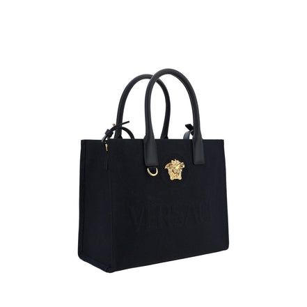 Versace Μαύρη Τσάντα Ώμου από Βαμβάκι