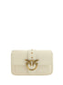 PINKO White Calf Leather Bos Taurus Shoulder Bag