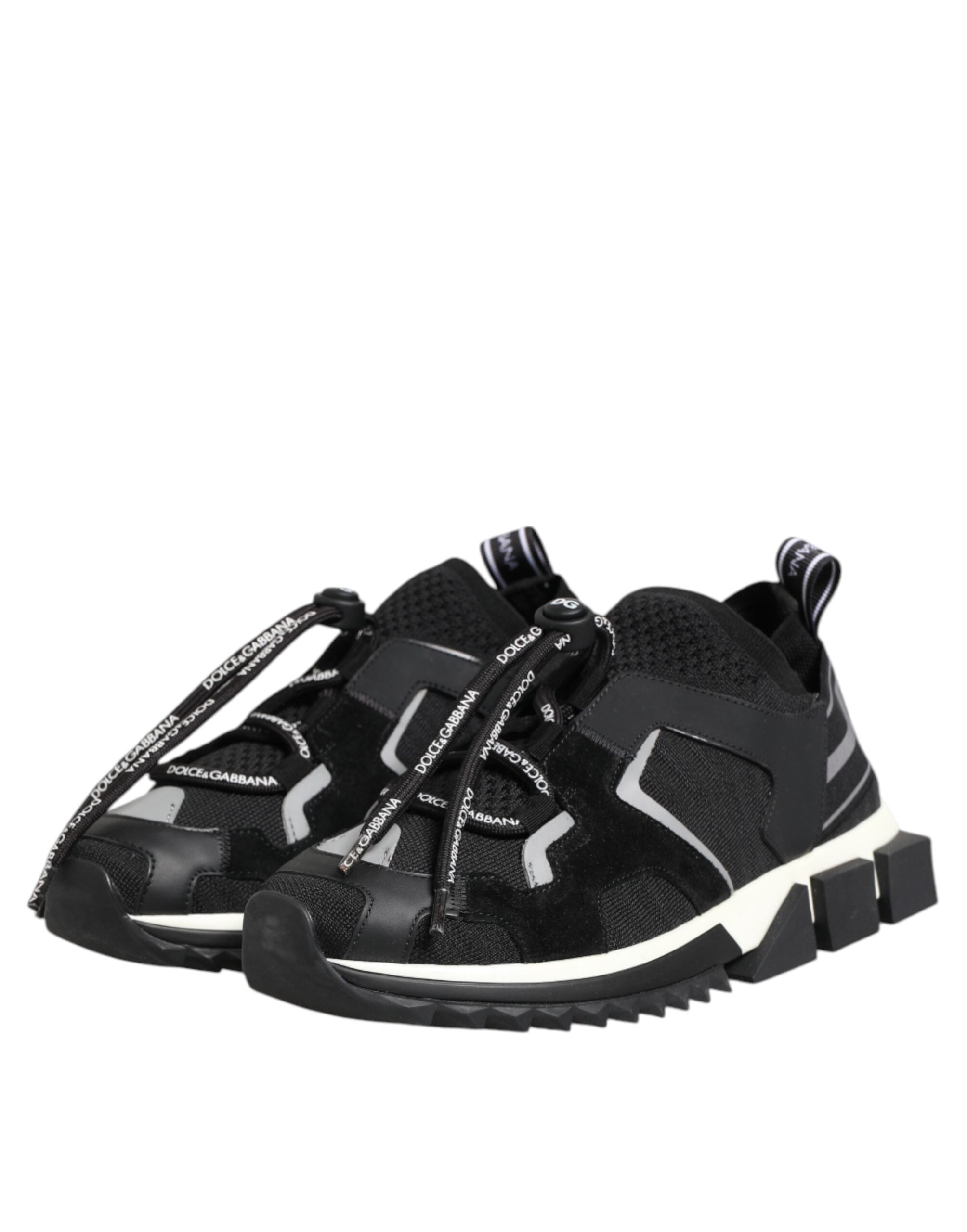 Dolce & Gabbana Μαύρα Λευκά Λογότυπα Παπούτσια Sneakers Sorrento