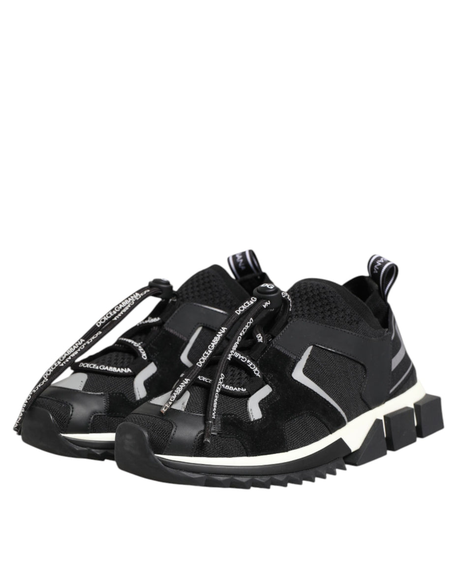 Dolce & Gabbana Μαύρα Λευκά Λογότυπα Παπούτσια Sneakers Sorrento