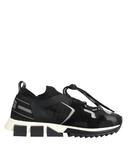Dolce & Gabbana Black White Logo Sorrento Sneakers Shoes