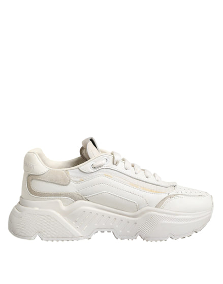 Dolce & Gabbana Λευκά Δερμάτινα Sneakers DAYMASTER από Δέρμα Μοσχαριού