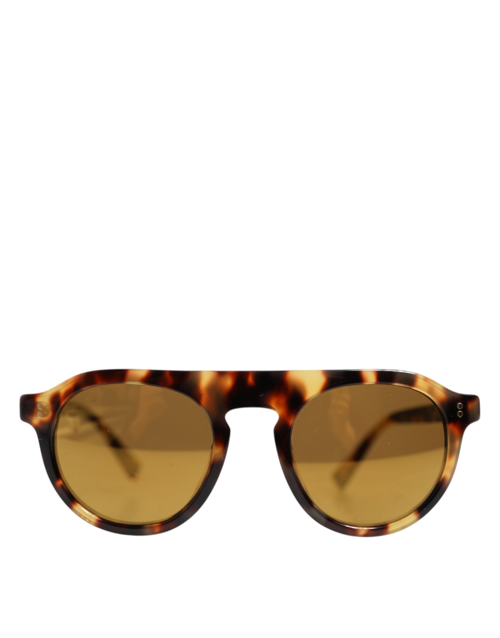 Dolce & Gabbana Καφέ Οβάλ Γυαλιά Ηλίου με Ταμπά Φύλλα Ασετάτ και Animal Print