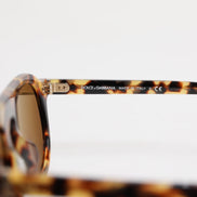 Γυαλιά ηλίου Dolce & Gabbana καφέ οξικό στρογγυλό με λεοπάρ σχέδιο