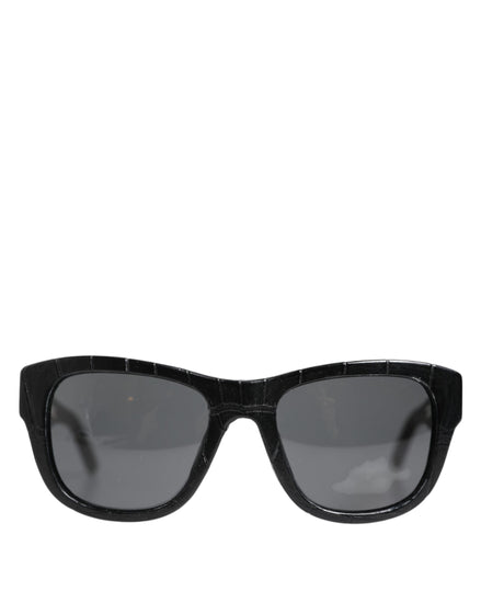Dolce & Gabbana Μαύρα Δερμάτινα Γυαλιά Ηλίου DG4177 με Φιμέ Φακό