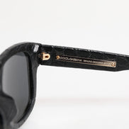 Dolce & Gabbana Black Leather Frame DG4177 Tinted Lens Sunglasses