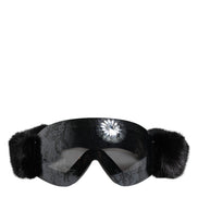 Dolce & Gabbana Black Bi0759 Lace Mirrored Ski Goggles Mask Sunglasses