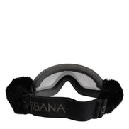 Dolce & Gabbana Black Bi0759 Lace Mirrored Ski Goggles Mask Sunglasses