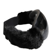 Dolce & Gabbana Black Bi0759 Lace Mirrored Ski Goggles Mask Sunglasses