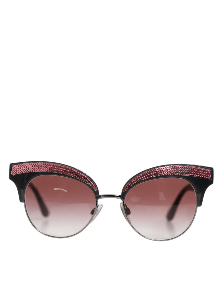 Dolce & Gabbana Μαύρα Ροζ Καθρέφτη Γυαλιά Ηλίου Cat Eye DG6109 με πούλιες