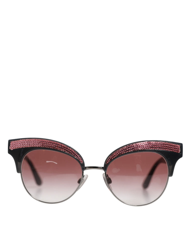 Γυαλιά ηλίου Dolce & Gabbana μαύρα ροζ καθρεφτισμένα cat eye DG6109 με παγιέτες