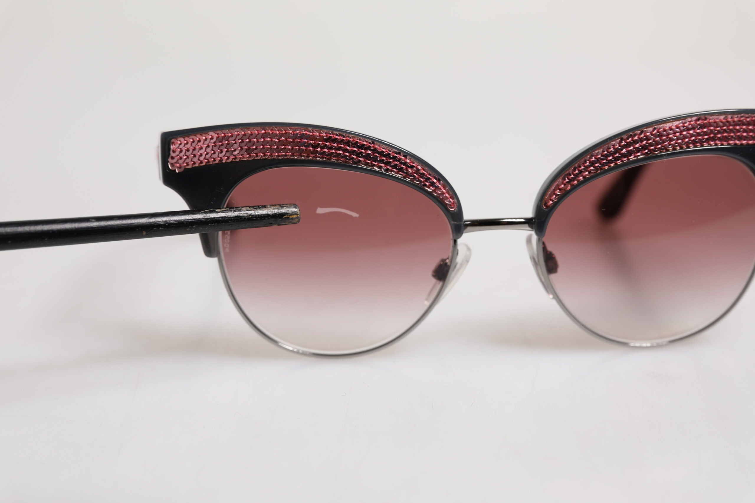 Dolce & Gabbana Μαύρα Ροζ Καθρέφτη Γυαλιά Ηλίου Cat Eye DG6109 με πούλιες