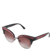 Dolce & Gabbana Black Pink Mirrored Cat Eye DG6109 Sequined Sunglasses
