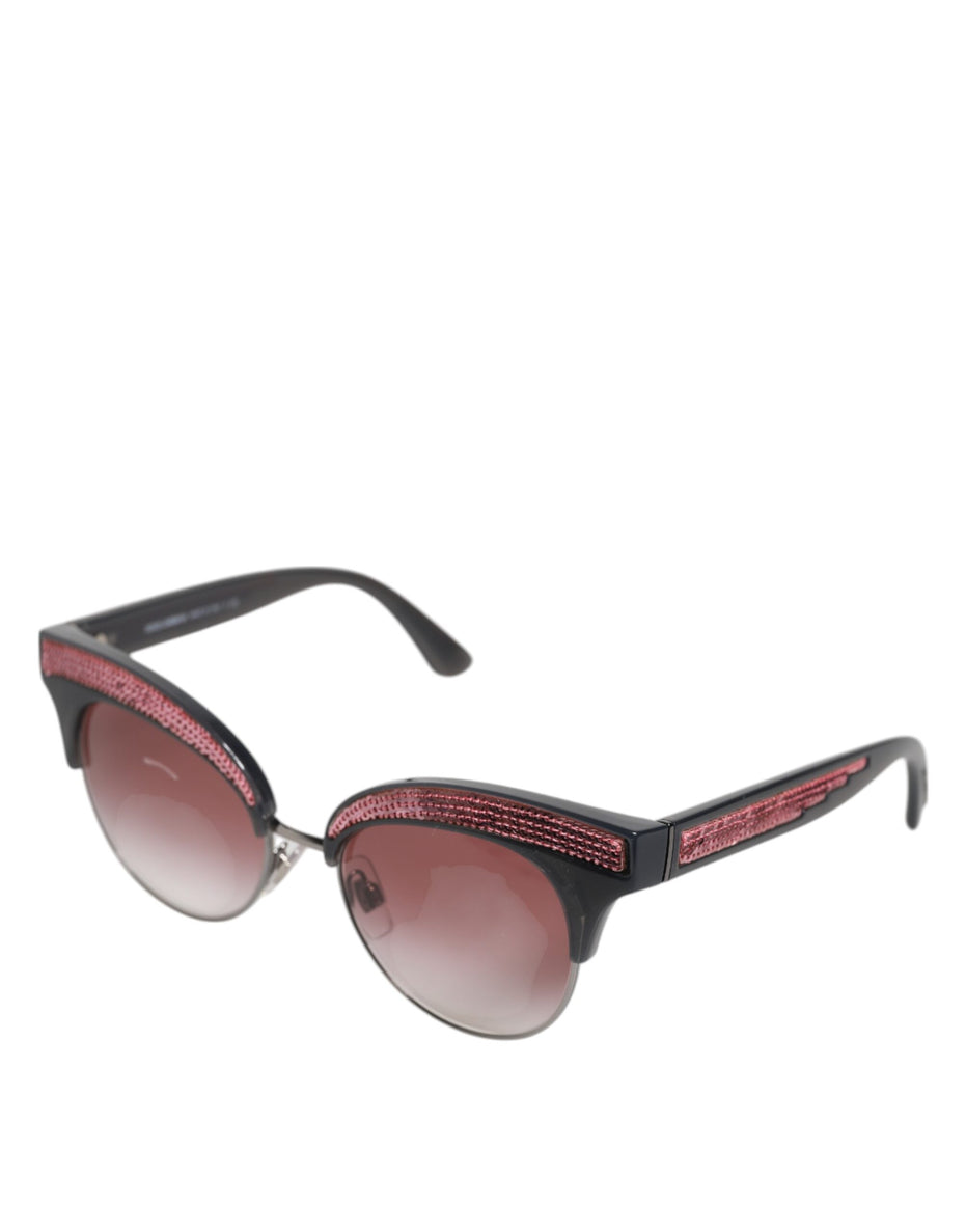 Dolce & Gabbana Μαύρα Ροζ Καθρέφτη Γυαλιά Ηλίου Cat Eye DG6109 με πούλιες