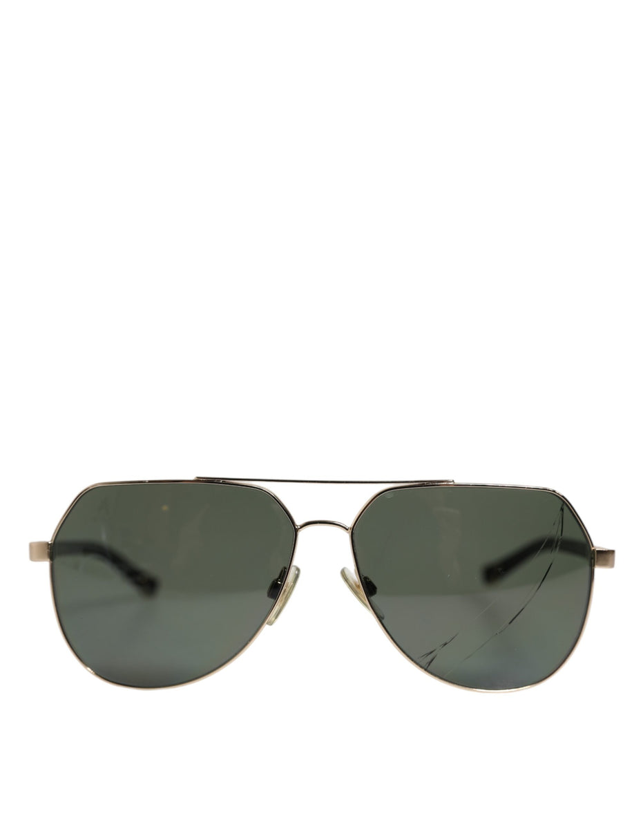 Dolce & Gabbana Μαύρα Ηλιογένια Γυαλιά Ηλίου DG2133K από Ανοξείδωτο Ατσάλι, Επιχρυσωμένα με 18K Χρυσό και Πολωτικούς Φακούς