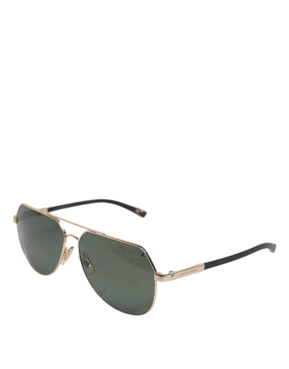 Dolce & Gabbana Μαύρα Ηλιογένια Γυαλιά Ηλίου DG2133K από Ανοξείδωτο Ατσάλι, Επιχρυσωμένα με 18K Χρυσό και Πολωτικούς Φακούς