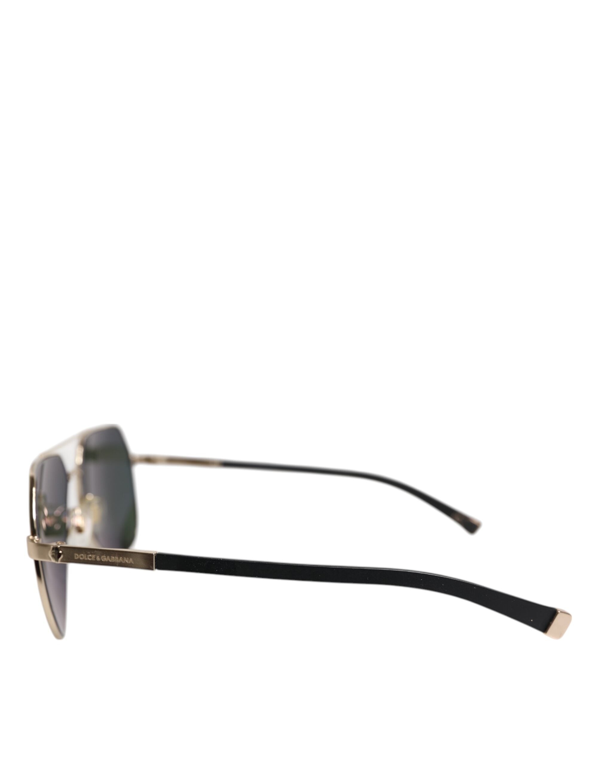 Dolce & Gabbana Μαύρα Ηλιογένια Γυαλιά Ηλίου DG2133K από Ανοξείδωτο Ατσάλι, Επιχρυσωμένα με 18K Χρυσό και Πολωτικούς Φακούς